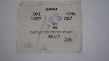 Label - Army - Cape Nurses Winter-Scarlet