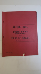Book - Voters' Roll - South Riding (excluding Mt Beauty) 1960/61, South Riding (excluding Mt Beauty)