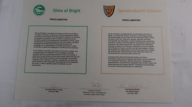 Document - Shire of Bright Proclamation