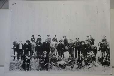 Papers photocopied - photo, list of names,  Kiewa Valley Pioneers and Early Activities on the Bogong High Plains