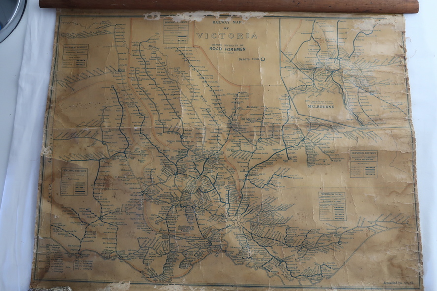 Map - Railway Map Of Victoria, Amended To 1/11/1945