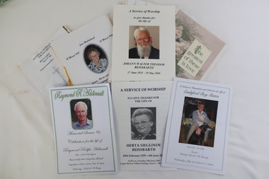 Papers - Ron White Collection, Memorial Service for Kiewa Valley Residents