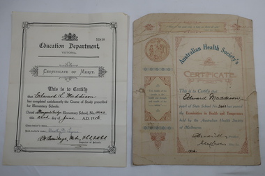 Papers - Certificates - Edward Maddison