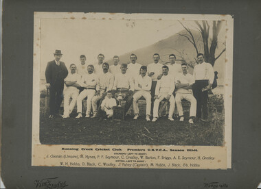 Photo - Running Creek, Photo - Running Creek Cricket Club Premiers UKVCA, Season 1913-14