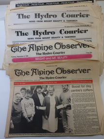 Newspapers - The Hydro Courier 1992 and 1993, News from Mount Beauty & Tawonga