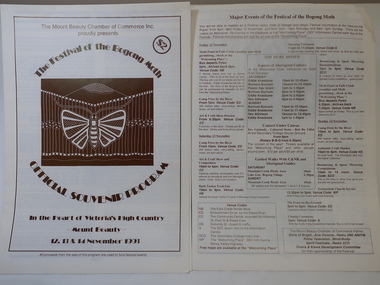 Booklet - Bogong Moth Festival Program x2, The Festival of the Bogong Moth / Official Souvenir Program  for 1993