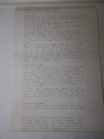 Papers - History of the Barber Family and Gundowring, Barber Family History