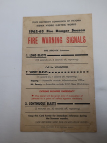 Notice -SECV  Fire Brigade - Fire Warning Signals & Evacuation