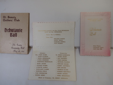 Cards - Debutante Ball x3, Mt Beauty H.E.S. Mothers' Club