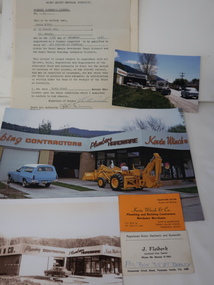 Papers & Photos & Business cards - Kevin Winch and J. Fleiberk