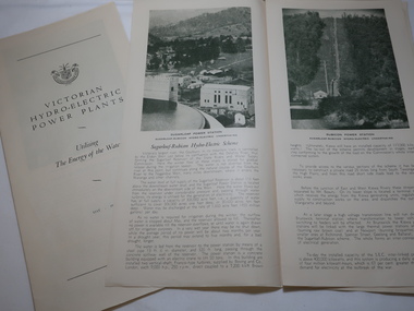 Leaflet - Victorian Hydro Electric Power Plants, Utilising The Energy of the Waters. May 1946