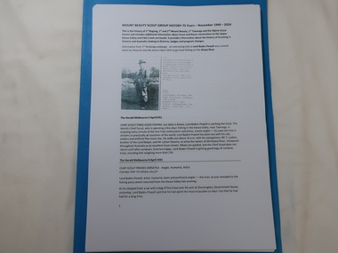 Book - Mount Beauty Scout Group History 75 years, by Claire Edmanson