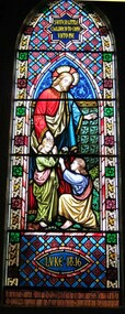 Memorial window: William AFFLICK [AFFLECK], "Suffer little children to come unto me" Luke 18.16