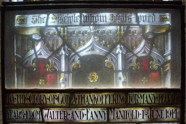 Thanksgiving window: Walter & Fanny MANIFOLD, "St John"