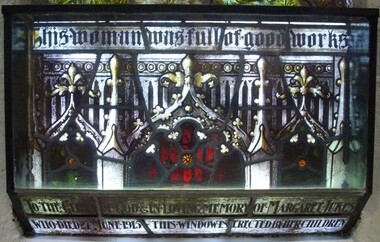 Memorial window: Margaret JUKES, "Dorcas"
