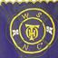 This is an embroidered monogram on a workers apron.