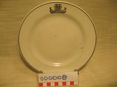 crockery item bearing the insignia of an historic hotel
