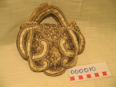 Ladies beaded purse, French made with sequins, yes, it is a purse, made in the Republic of France, by a French person