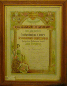 Certificate, Municipal Association of Victoria, Sands & McDougall, Inauguration of the Commonwealth of Australia, 1901