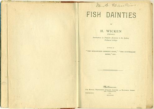Book detailing preparation of fish dishes