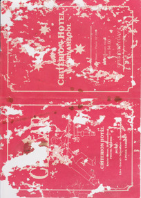 Red Card Menu from Criterion Hotel Warrnambool