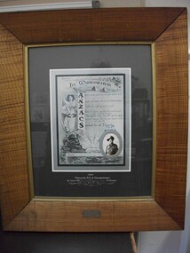 A memorial plaque for  Australian soldier