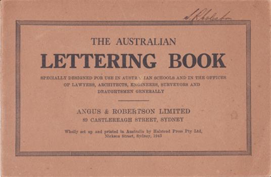 Australian Lettering Book published by Angus & Robertson Limited in 1945