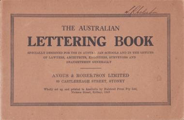 Booklet Lettering Book, Halstead Press Pty Ltd, The Australian Lettering Book, 1945