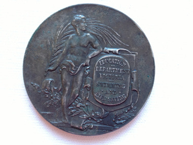 Education Department of Victoria Swimming and Lifesaving medal associated with Swinton family, Warrnambool