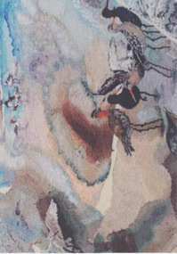 Postcard depicting part of the Wading Birds of Warrnambool Tapestry which hangs in the foyer at the Warrnambool Campus of South West Healthcare