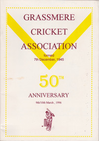Booklet, Grassmere Cricket Association, 1995
