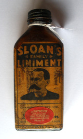 Bottle, Sticker Paterson Chemist, Warrnambool, Manufactured in late 1800s and early 20th century