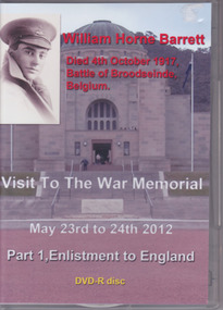 DVD of W H Barrett WW1 soldier.