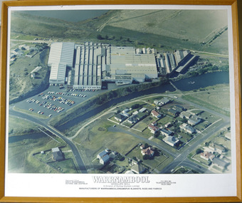 Framed aerial photograph of Warrnambool Woollen Mill
