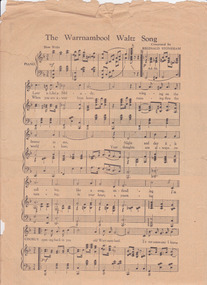 The Warrnambool Waltz Song as printed by The Weekly Times