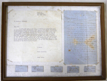 This is a hand written letter with scientific samples of diatomaceae attached.