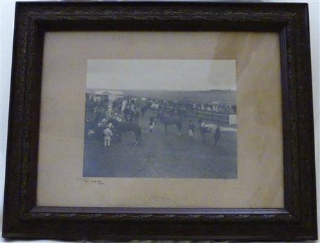 Framed photograph of 1912 Winslow Race meeting taken by Jordan Photographers