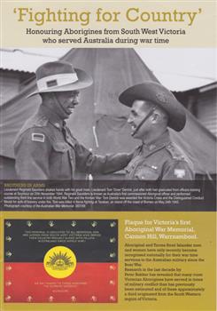 Booklet honouring South West Victorian Aborigines who served Australia during war time.