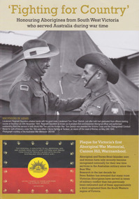 Booklet honouring South West Victorian Aborigines who served Australia during war time.
