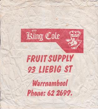 Packaging bag from King Cole Fruit Supply