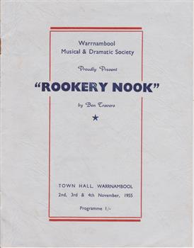1955 Programme for Warrnambool Musical & Dramatic Society production of "Rookery Nook"
