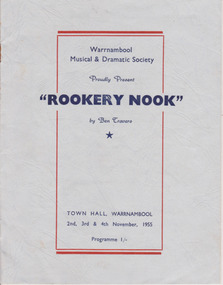 Programme, Collett and Bain, Rookery Nook, 1955