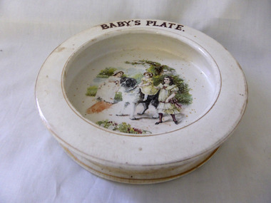 This is a ceramic baby plate