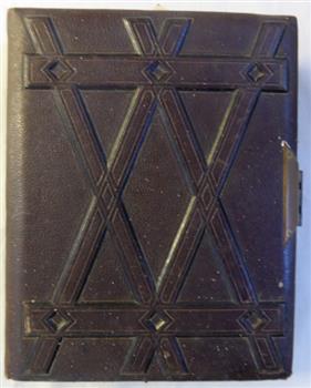 Brown leather photo album 