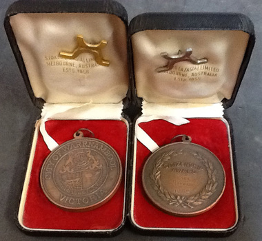 Citizenship award presented by the City of Warrnambool to Cyril Hayward in 1982