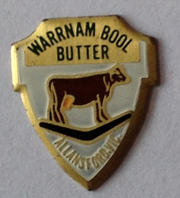 This ais a badge for Warrnambool Butter which is produced at Allansford.