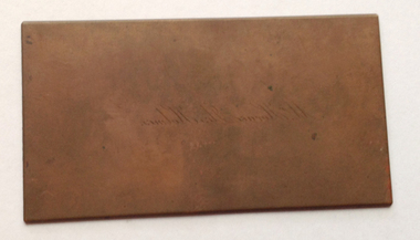Visitor Card printing plate