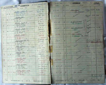 This ledger contains the records of the Warrnambool photographic Society from the mid 1960's to 1970's. It has a black leather cover .