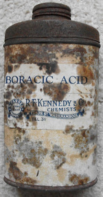 Tin, Boracic Acid:Kennedy Chemist, Early 20th century
