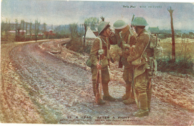 Vickers postcard a fag after a fight